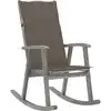 Image de Chaise À Bascule Avec Coussins Gris Bois D'acacia Massif Vidaxl