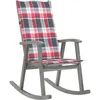 Image de Chaise À Bascule Avec Coussins Gris Bois D'acacia Massif Vidaxl
