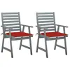 Image de Chaises À Manger D'extérieur Lot De 2 Et Coussins Acacia Massif Vidaxl