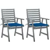 Image de Chaises À Manger D'extérieur Lot De 2 Et Coussins Acacia Massif Vidaxl