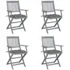 Image de Chaises Pliables D'extérieur Lot De 4 Et Coussins Bois D'acacia Vidaxl