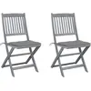 Image de Chaises Pliables D'extérieur Lot De 2 Et Coussins Bois D'acacia Vidaxl