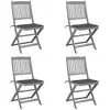 Image de Chaises Pliables D'extérieur Lot De 4 Et Coussins Bois D'acacia Vidaxl