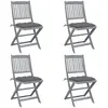 Image de Chaises Pliables D'extérieur Lot De 4 Et Coussins Bois D'acacia Vidaxl