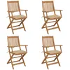 Image de Chaises Pliables De Jardin Lot De 4 Avec Coussins Bois D'acacia Vidaxl