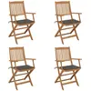 Image de Chaises Pliables De Jardin Lot De 4 Avec Coussins Bois D'acacia Vidaxl