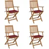 Image de Chaises Pliables De Jardin Lot De 4 Avec Coussins Bois D'acacia Vidaxl