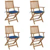 Image de Chaises Pliables De Jardin Lot De 4 Avec Coussins Bois D'acacia Vidaxl