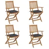 Image de Chaises Pliables De Jardin Lot De 4 Avec Coussins Bois D'acacia Vidaxl