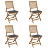 Image de Chaises Pliables De Jardin Lot De 4 Avec Coussins Bois D'acacia Vidaxl