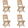 Image de Chaises Pliables De Jardin Lot De 4 Avec Coussins Bois D'acacia Vidaxl