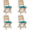 Image de Chaises Pliables De Jardin Lot De 4 Avec Coussins Bois D'acacia Vidaxl