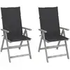 Image de Chaises Inclinables De Jardin Lot De 2 Et Coussins Bois Acacia Vidaxl