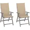 Image de Chaises Inclinables De Jardin Lot De 2 Et Coussins Bois Acacia Vidaxl
