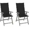Image de Chaises Inclinables De Jardin Lot De 2 Et Coussins Bois Acacia Vidaxl