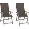 Image de Chaises Inclinables De Jardin Lot De 2 Et Coussins Bois Acacia Vidaxl