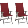 Image de Chaises Inclinables De Jardin Lot De 2 Et Coussins Bois Acacia Vidaxl