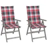 Image de Chaises Inclinables De Jardin Lot De 2 Et Coussins Bois Acacia Vidaxl