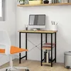 Image de Bureau D'ordinateur Noir Et Chêne Clair 80x40x72cm Mdf Et Métal Vidaxl