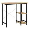 Image de Vidaxl bureau d'ordinateur noir et chêne clair 80x40x72cm mdf et métal