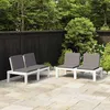 Image de Bancs De Salon De Jardin Avec Coussins Lot De 2 Plastique Blanc Vidaxl