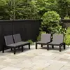 Image de Bancs De Salon De Jardin Avec Coussins Lot De 2 Plastique Gris Vidaxl