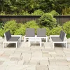 Image de vidaXL Salon de jardin 6 pcs avec coussins Plastique Blanc 3059833