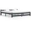 Image de Cadre De Lit Sans Matelas Gris Foncé Pin Massif 200x200 Cm Vidaxl