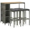 Image de vidaXL Meuble de Bar de Jardin 5 pcs et Coussins Salon de Jardin Ensemble de Salle à Manger Mobilier de Patio Terrasse 3064917