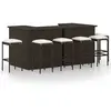 Image de Ensemble De Bar De Jardin 8 Pcs Coussins Résine Tressée Marron Vidaxl