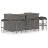 Image de Ensemble De Bar De Jardin 8 Pcs Et Coussins Résine Tressée Gris Vidaxl