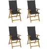 Image de Chaises Inclinables De Jardin Lot De 4 Et Coussins Bois Acacia Vidaxl