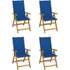 Image de Chaises Inclinables De Jardin Lot De 4 Et Coussins Bois Acacia Vidaxl
