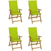 Image de Chaises Inclinables De Jardin Lot De 4 Et Coussins Bois Acacia Vidaxl