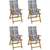 Image de Chaises Inclinables De Jardin Lot De 4 Et Coussins Bois Acacia Vidaxl