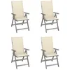 Image de Chaises Inclinables De Jardin Lot De 4 Et Coussins Bois Acacia Vidaxl