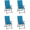 Image de Chaises Inclinables De Jardin Lot De 4 Et Coussins Bois Acacia Vidaxl