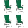 Image de Chaises Inclinables De Jardin Lot De 4 Et Coussins Bois Acacia Vidaxl