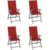 Image de Chaises Inclinables De Jardin Lot De 4 Et Coussins Bois Acacia Vidaxl