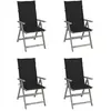 Image de Chaises Inclinables De Jardin Lot De 4 Et Coussins Bois Acacia Vidaxl