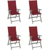 Image de Chaises Inclinables De Jardin Lot De 4 Et Coussins Bois Acacia Vidaxl