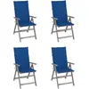 Image de Chaises Inclinables De Jardin Lot De 4 Et Coussins Bois Acacia Vidaxl