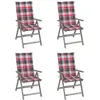 Image de Chaises Inclinables De Jardin Lot De 4 Et Coussins Bois Acacia Vidaxl