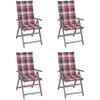 Image de vidaXL Chaises inclinables de jardin 4 pcs avec coussins Bois dacacia