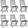 Image de Chaises Pliables D'extérieur Lot De 6 Et Coussins Bois D'acacia Vidaxl