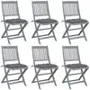 Image de Chaises Pliables D'extérieur Lot De 6 Et Coussins Bois D'acacia Vidaxl