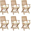 Image de Chaises Pliables De Jardin Lot De 6 Avec Coussins Bois D'acacia Vidaxl