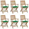 Image de Chaises Pliables De Jardin Lot De 6 Avec Coussins Bois D'acacia Vidaxl