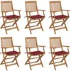 Image de Chaises Pliables De Jardin Lot De 6 Avec Coussins Bois D'acacia Vidaxl