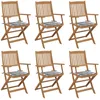 Image de Chaises Pliables De Jardin Lot De 6 Avec Coussins Bois D'acacia Vidaxl